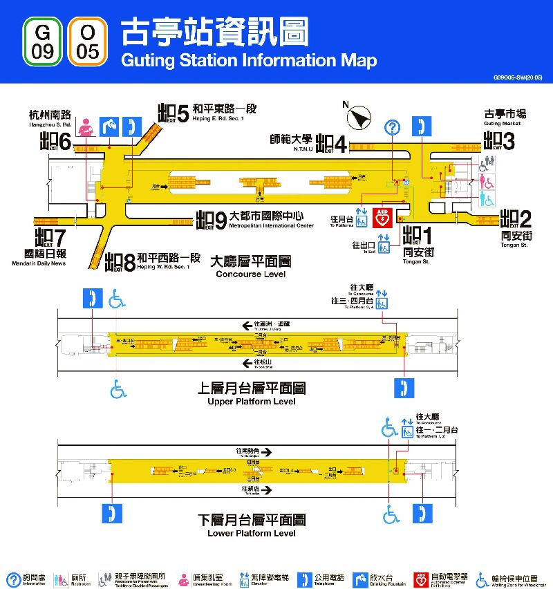 台北捷運古亭車站平面圖出口圖
