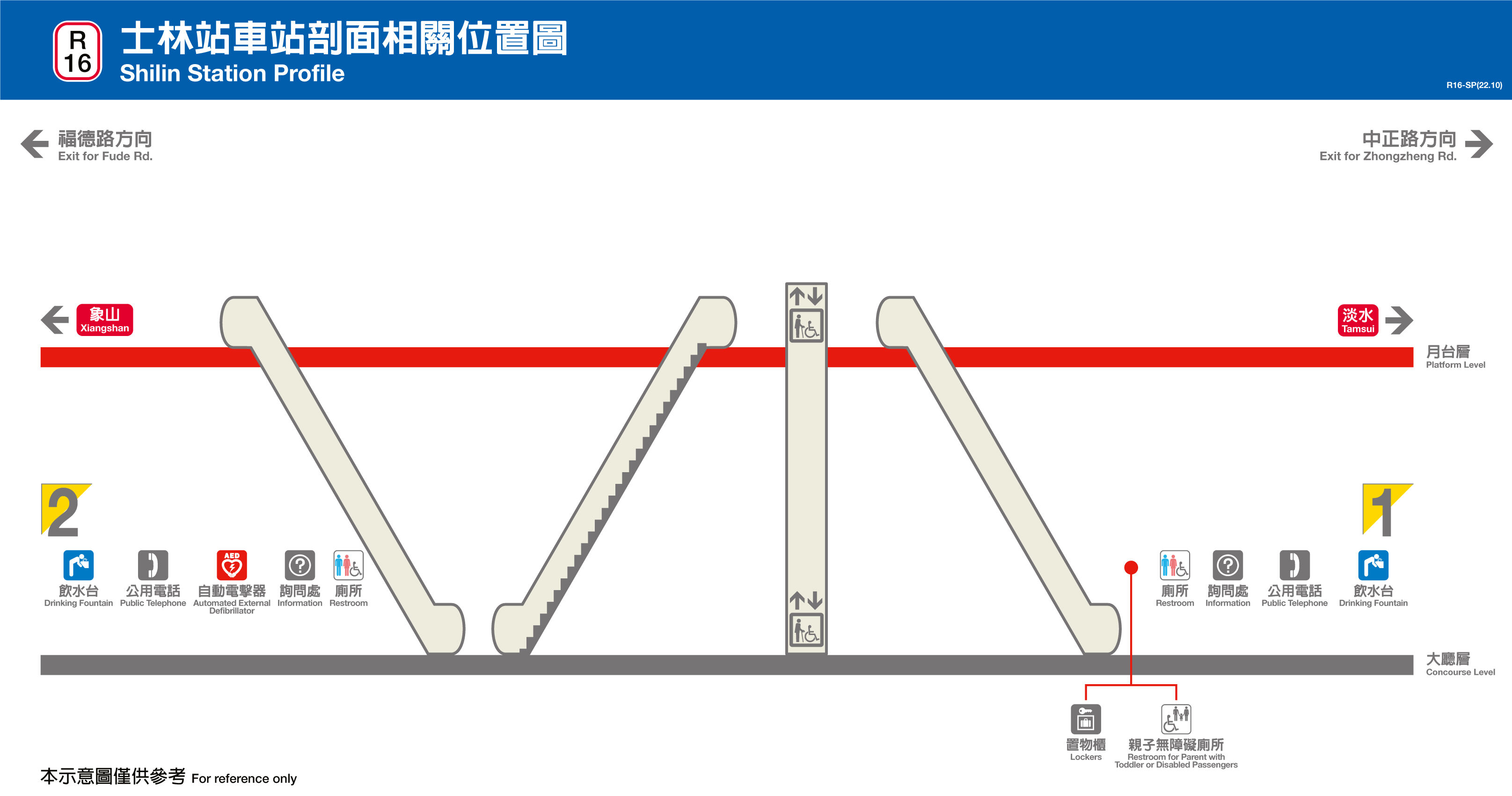 台北捷運士林站平面圖剖面圖