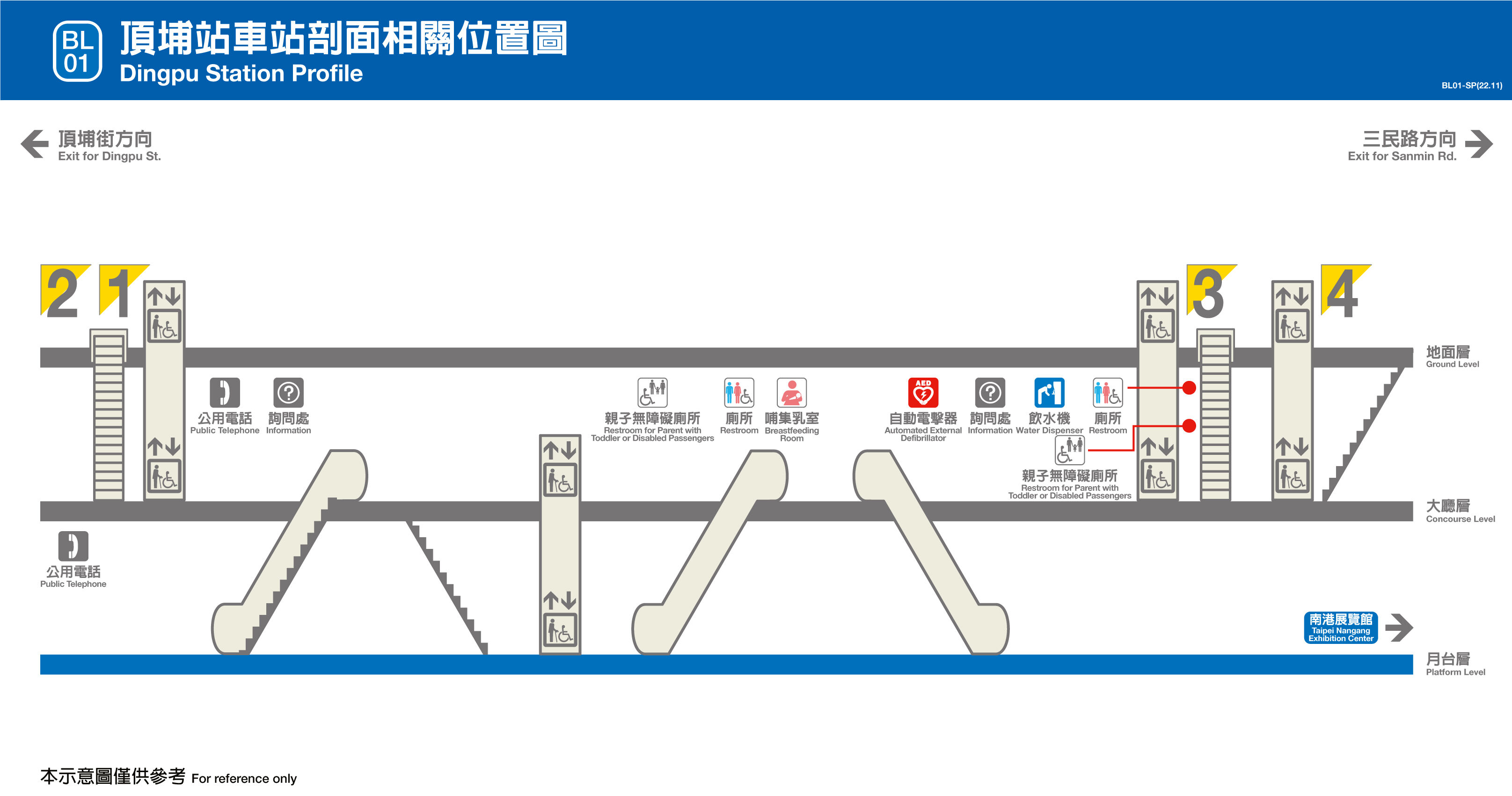 台北捷運頂埔站平面圖剖面圖