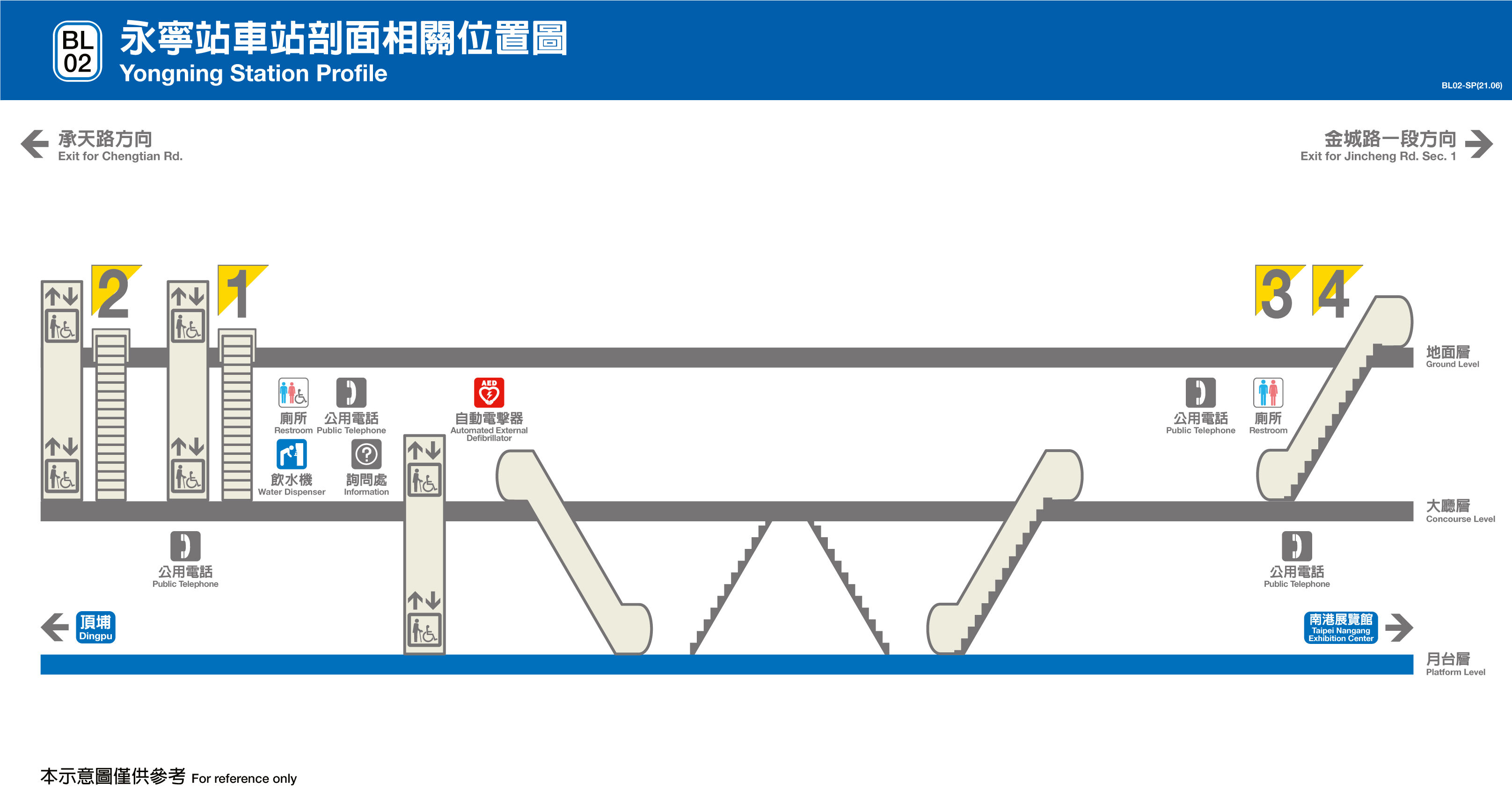 台北捷運永寧站平面圖剖面圖