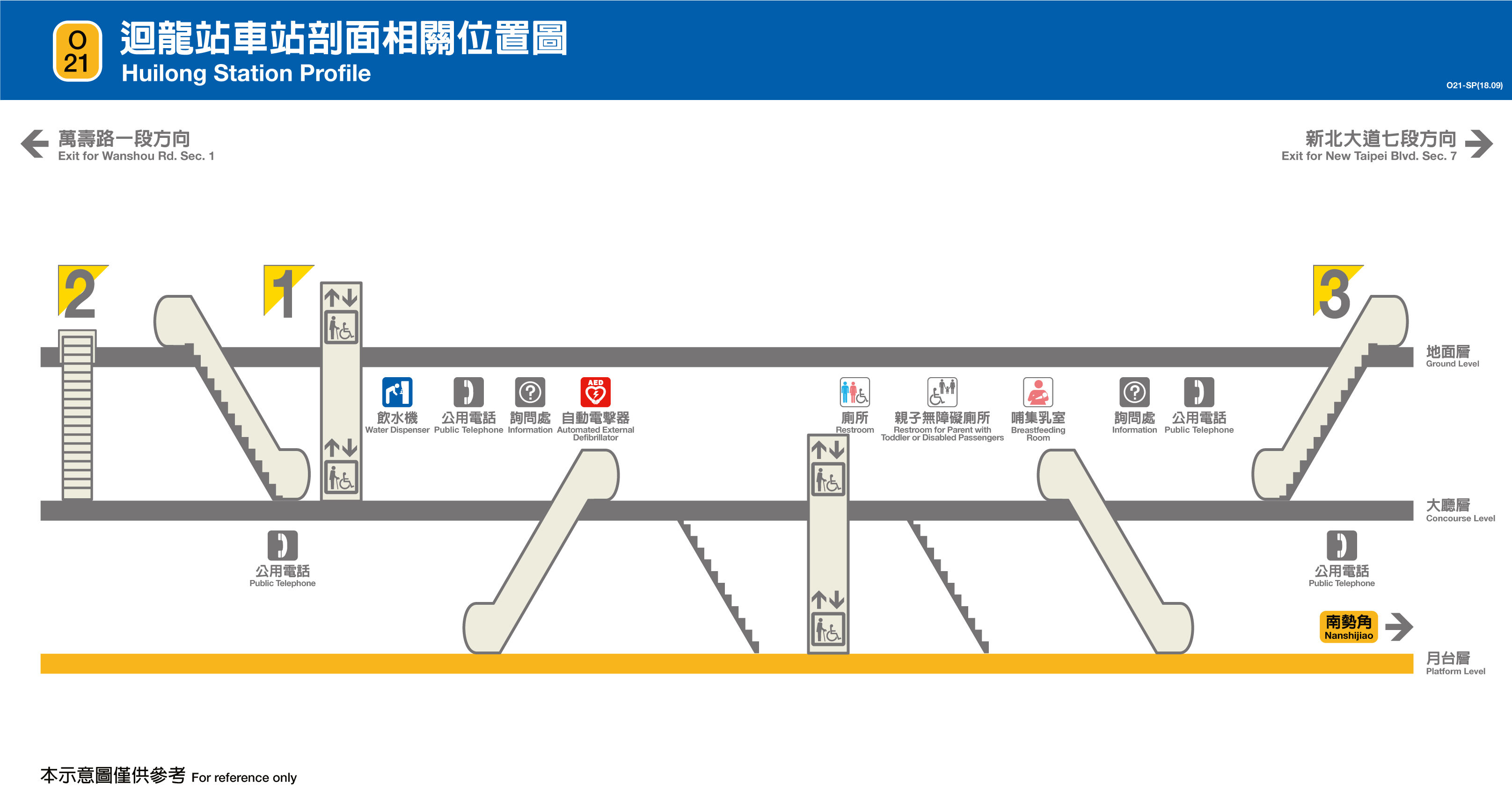 台北捷運迴龍站平面圖剖面圖