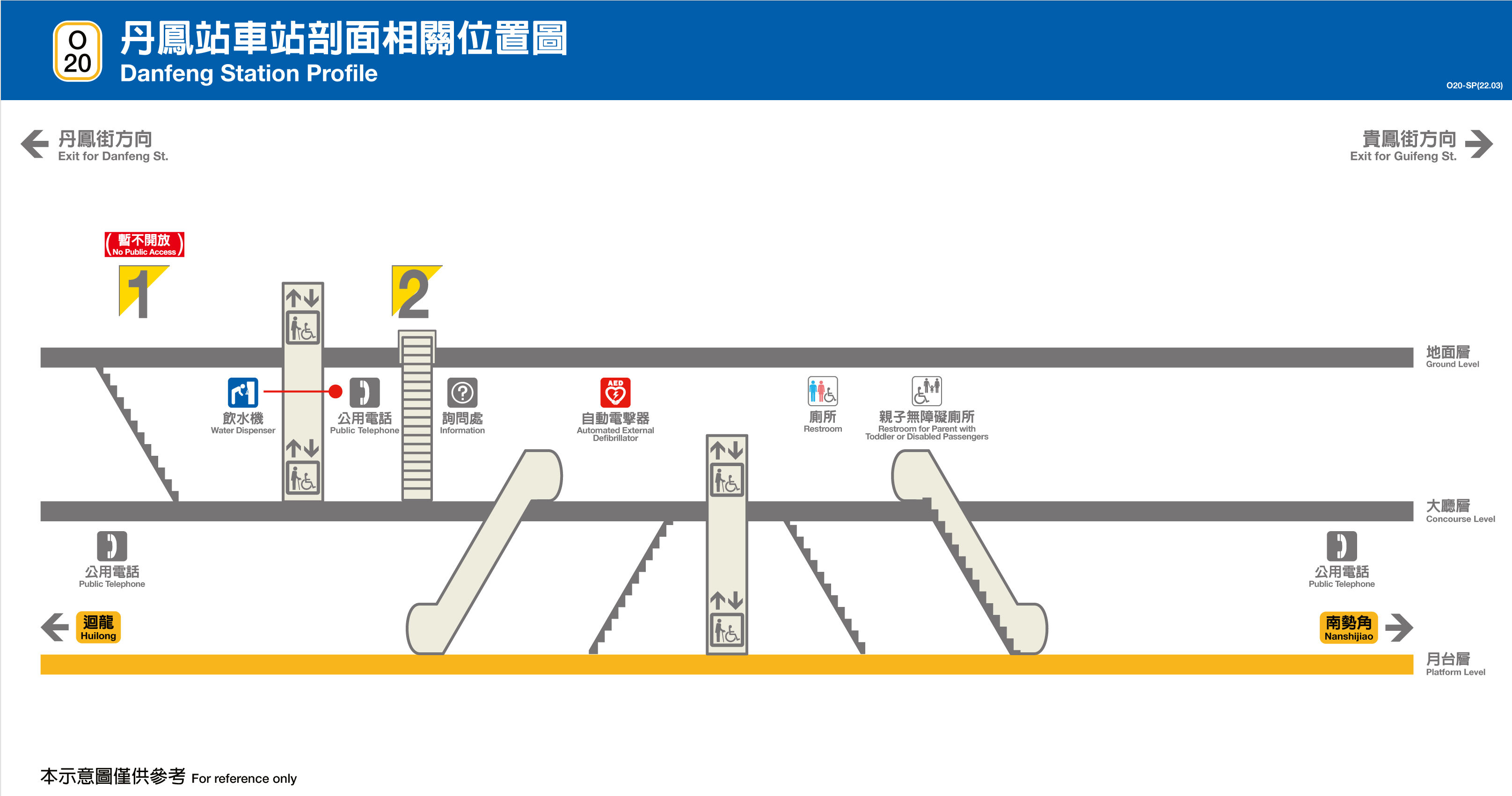 台北捷運丹鳳站平面圖剖面圖