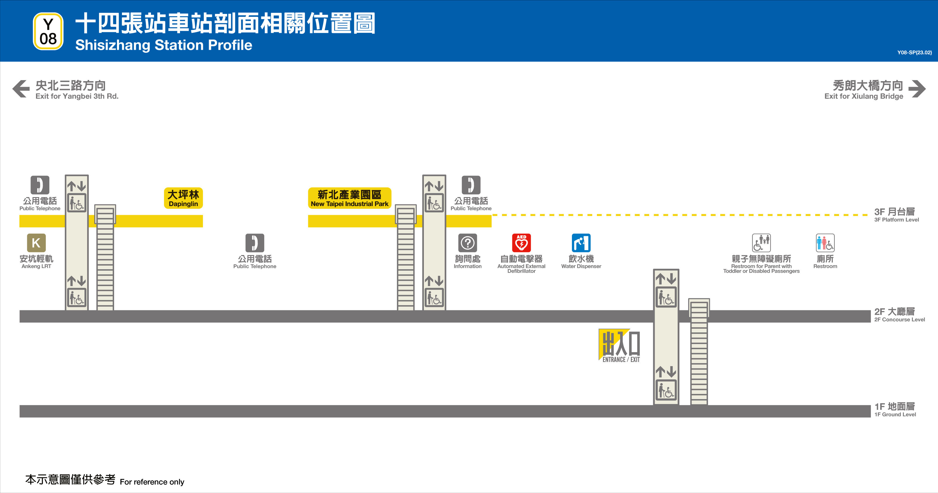 台北捷運十四張站平面圖剖面圖