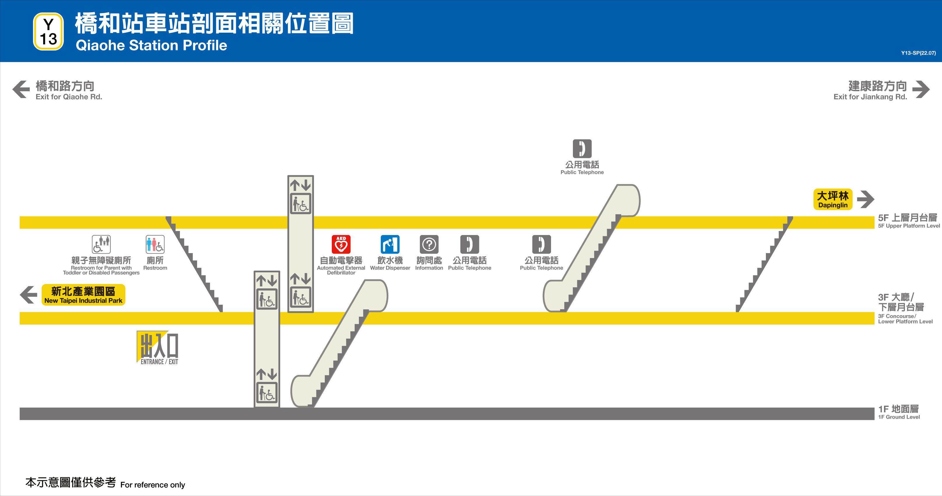 台北捷運橋和站平面圖剖面圖
