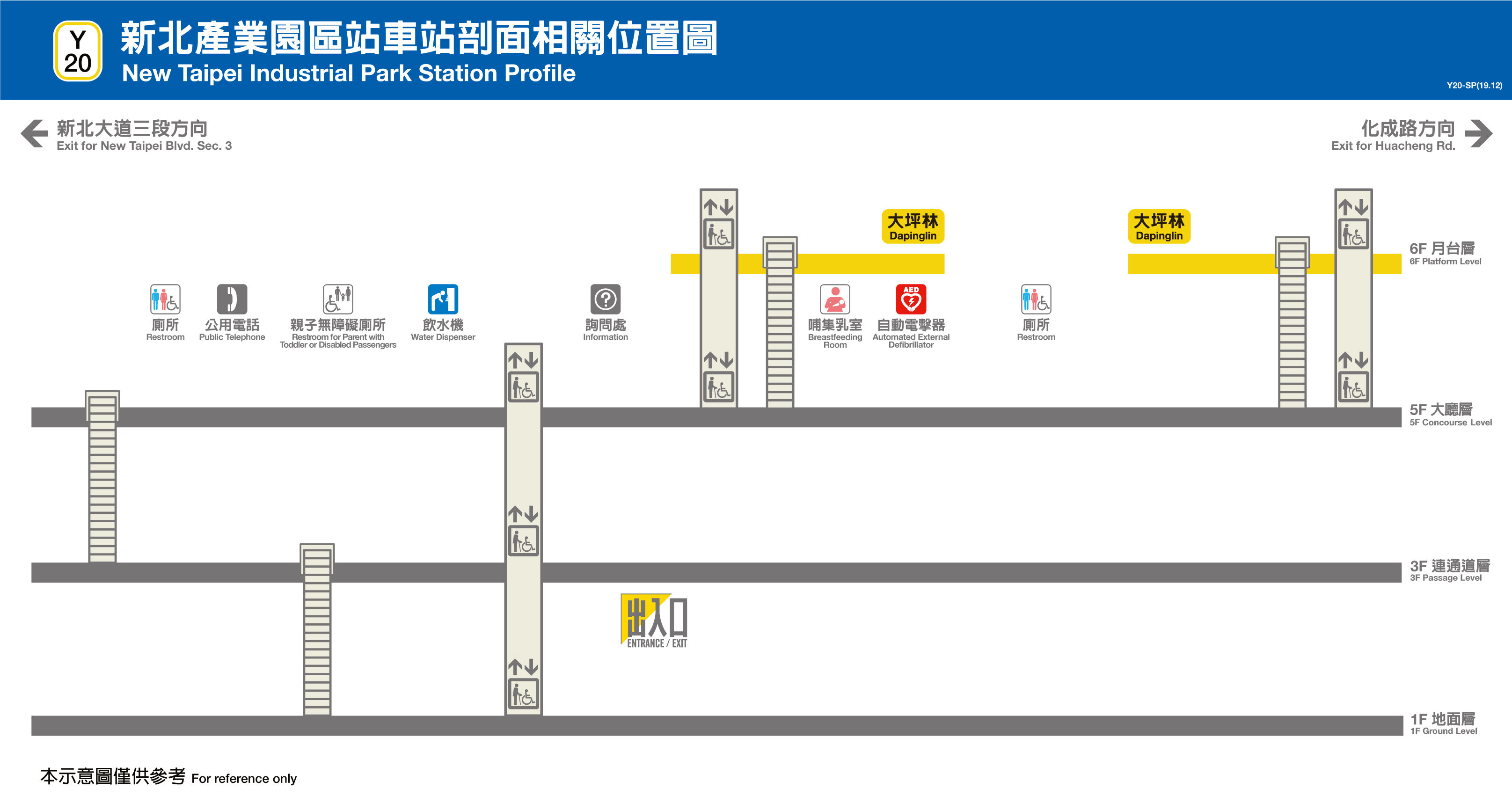 台北捷運新北產業園區站平面圖剖面圖